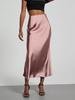 Fashion Satin Party Long Skirt High Waist Solid Color Casual Basic Women Skirts Fishtail Skirt Chic Summer Woman Clothing 2025