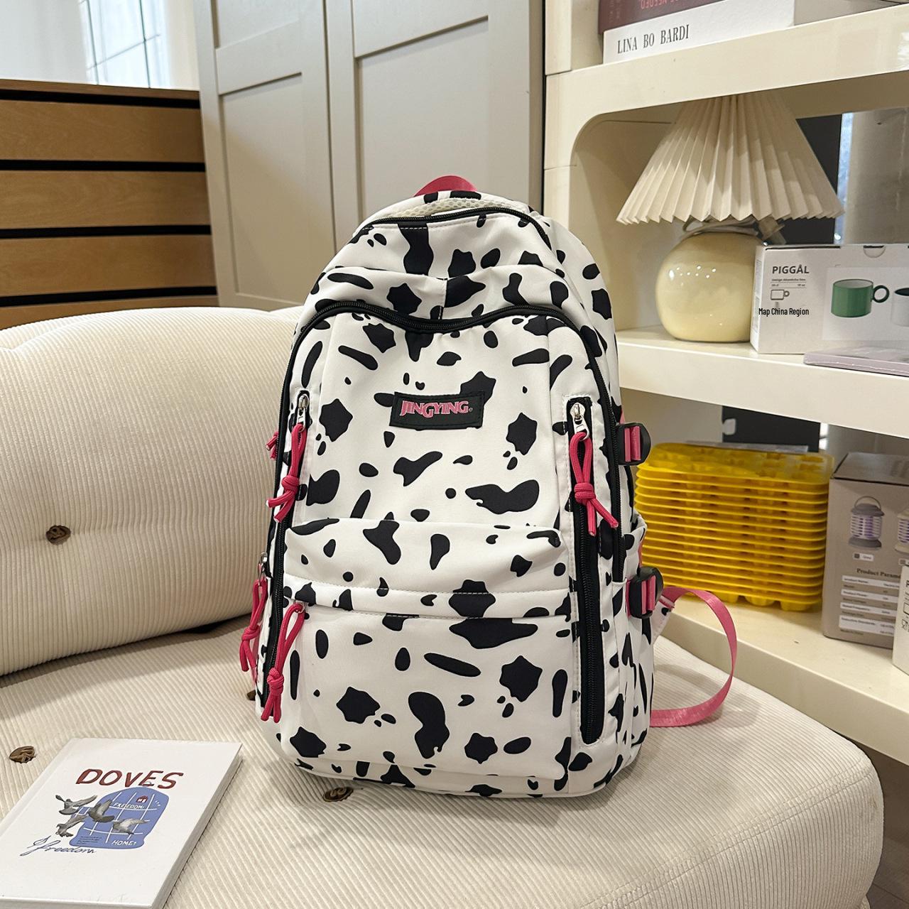 

Women s Large Lightweight Cow Print Backpack - Versatile Student Bookbag and Travel Pack with Cute Leopard Print. One Size