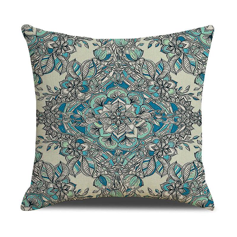 Retro Pattern Printed Cushion Pillow Cover Sofa Side Sleeping Household Products Linen Cushion Geometric Pattern