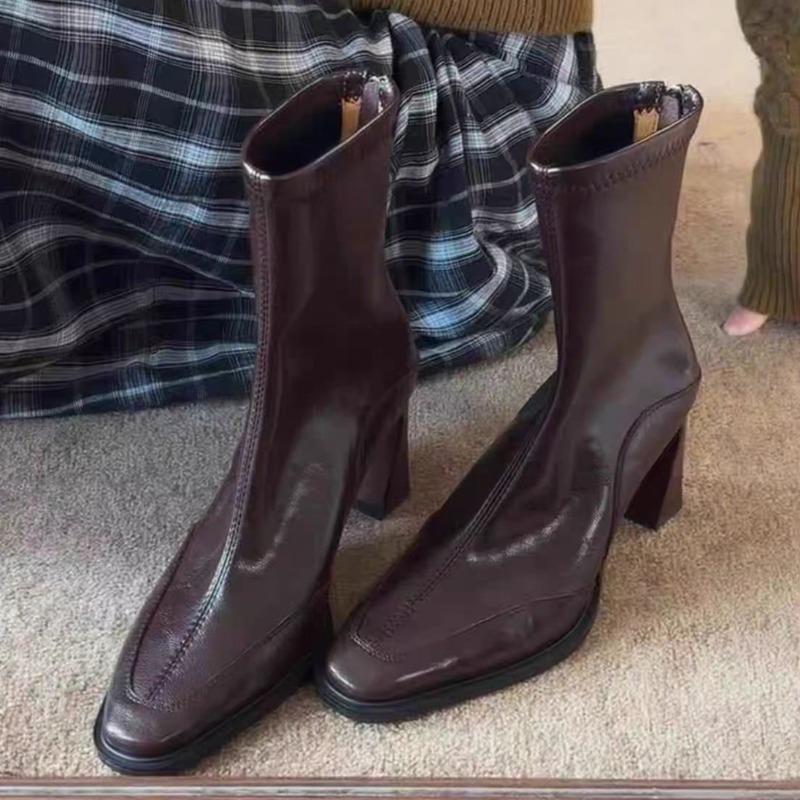 High Heels Women Ankle Boots Goth Fashion Chunky Heeled Shoes Winter Pumps  Winter Gladiator Woman Chelsea Short Botas Mujer