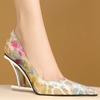 Women's Sexy Fashionable High Heels Pointed Tip Extra-shaped Heel Color Smooth Heels Banquet Comfortable New Zapatillas De Mujer