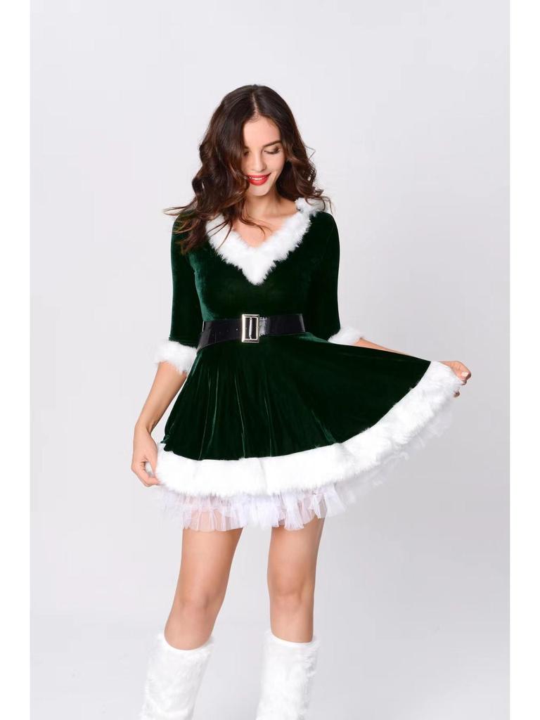 Auf Lager Weihnachts-Königin Kostümkleid für Damen für Erwachsene - Ideal für Fotos und Auftritte