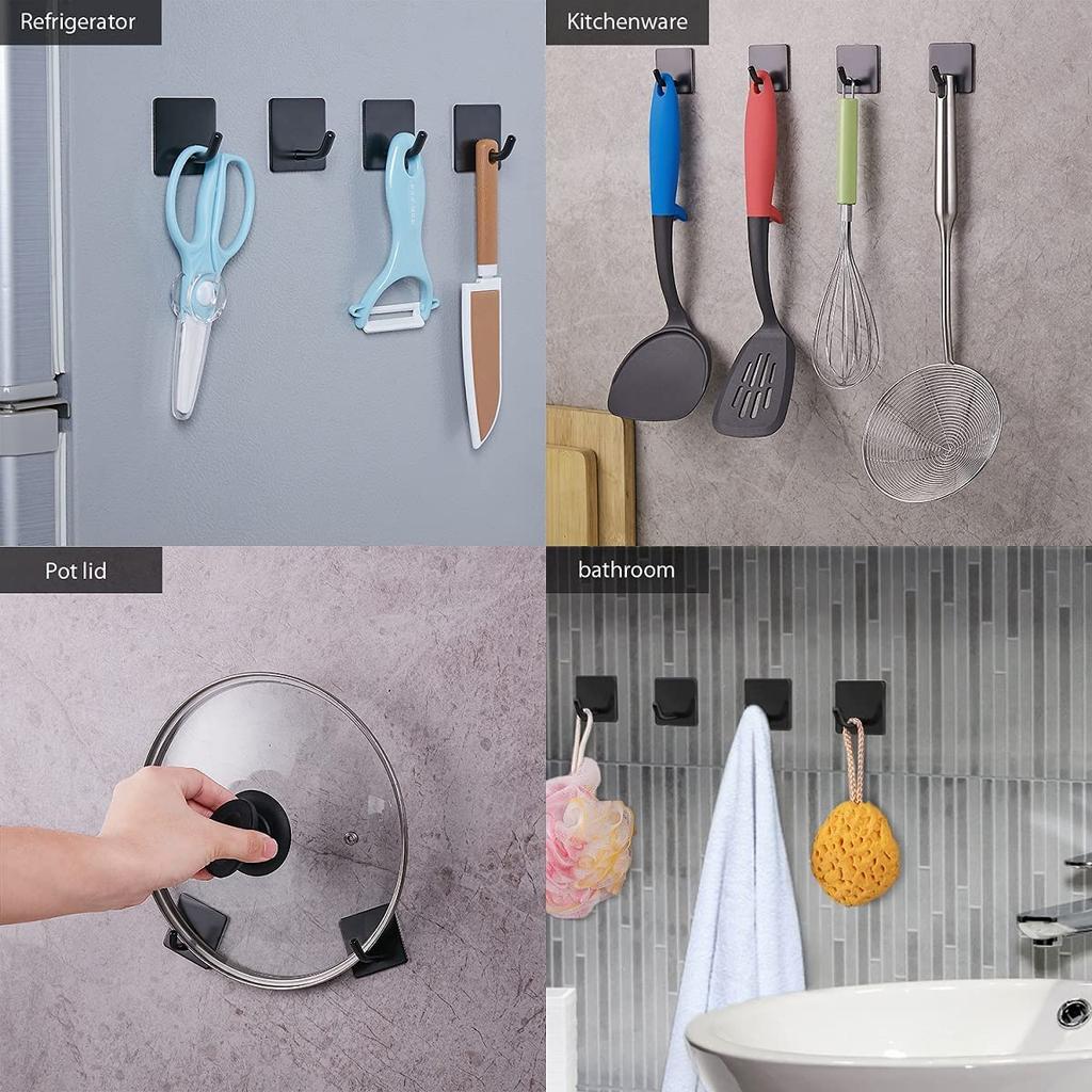 Kitchen Robe Bathroom Self-adhesive Towel Hooks Wall Hangers Hooks Anti-Skid Heavy-duty Waterproof Stainless Steel Hanging Hook