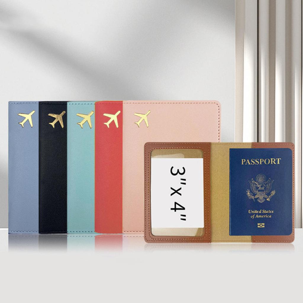 Leather Passport Holder Covers Case Waterproof Travel Credit Card Wallet Cute Passport Book for Women/Men Buckle