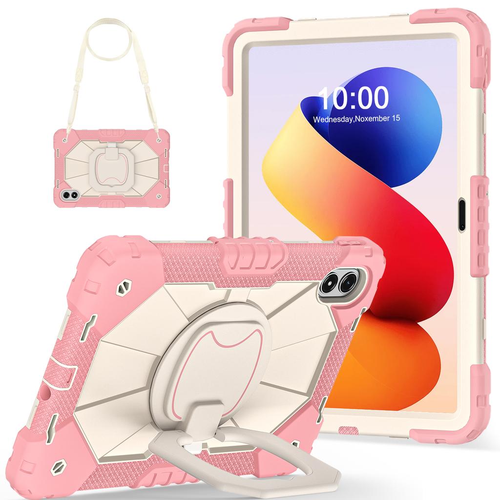 Tablet Case For Xiaomi Redmi Pad 2 Pro Silicone + PC Hand Grip Kickstand Cover with Shoulder Strap