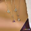 European Minimalist Style Women Necklace S925 Silver Badminton Racket Pendant Natural Crystal Topaz Clavicle Chain Exquisite Daily Accessory