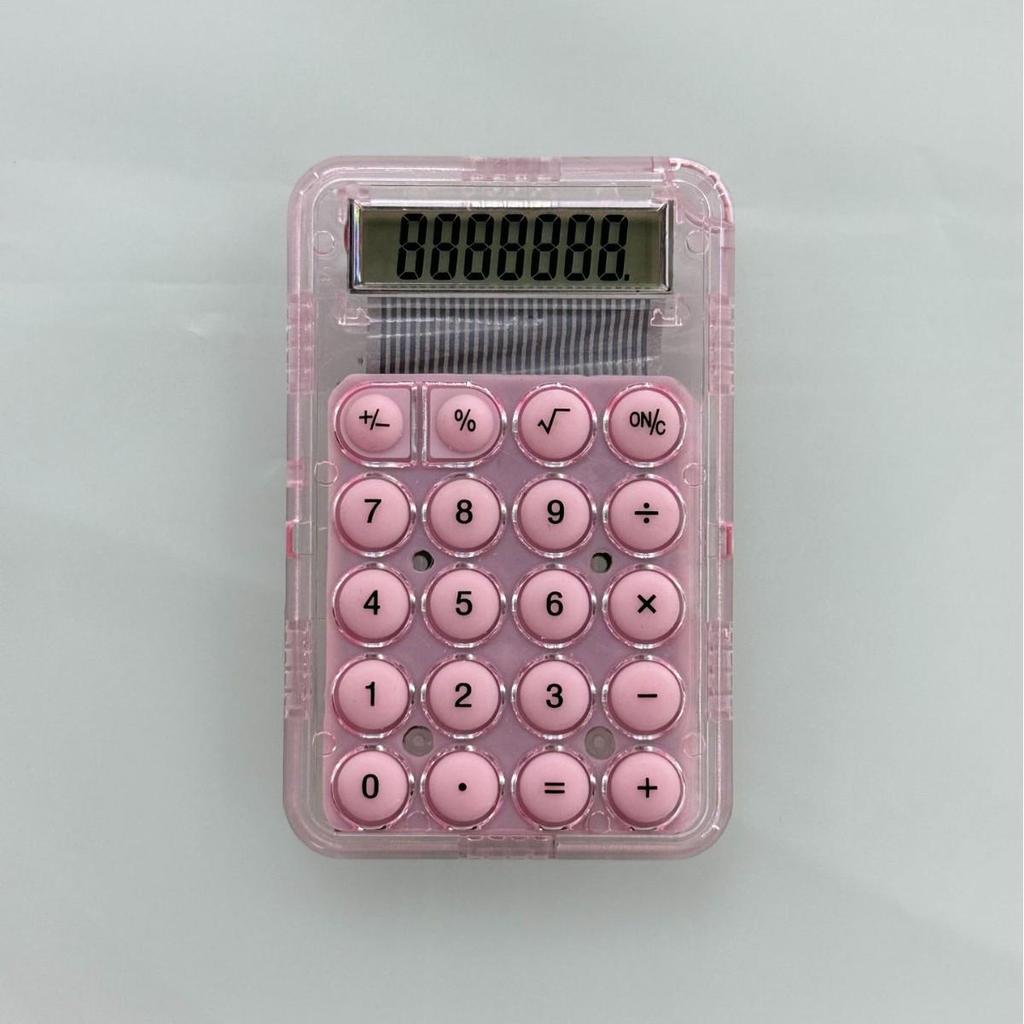 Adorable Mini Transparent Calculator - Handheld, Portable, Candy-Colored Student Gift