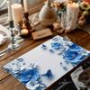 Aesthetic Modern Botanical Print Table Mat Set 4 Pieces Washable Easy Care Placemat For Coffee Table Decor