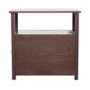 Farmhouse End Table Narrow Night Stand with USB Ports and Outlets Brown