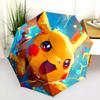 Pikachu-Muster, automatischer Klappschirm, tragbares und faltbares Design, 8 Rippen, ein Weihnachts- oder Geburtstagsgeschenk.