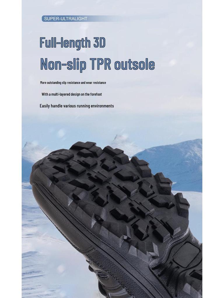 Men's Plus Size High-Top Snow Boots: Winter Warm, Thickened Velvet Lining, Ideal for Hiking