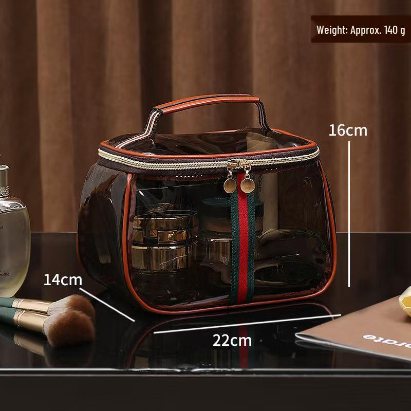 High-Capacity Waterproof Travel Toiletry Bag - Transparent and Portable