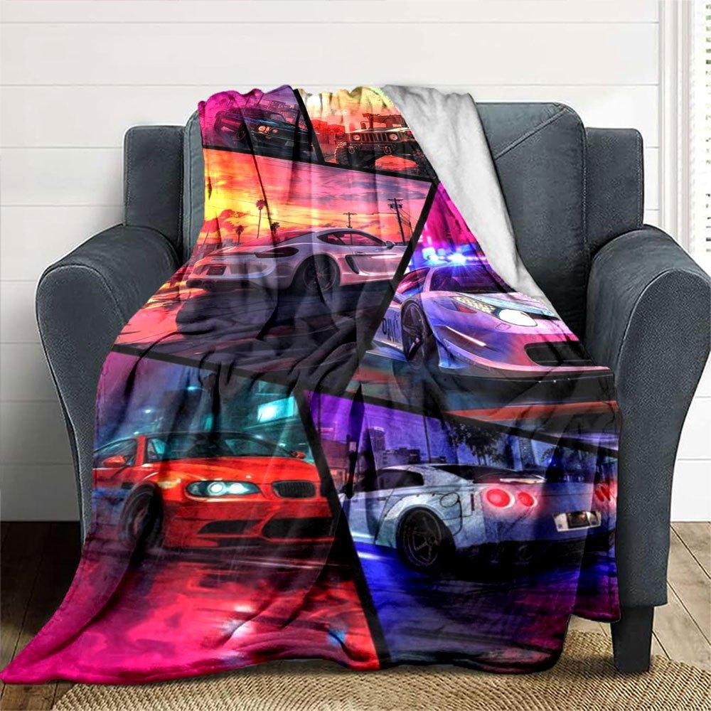 1pc Grand Theft Auto Soft Flannel Blanket with Designer Print A cozy blanket for all seasons, perfect for the couch, bed, office