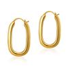 K Gold Plated Copper Geometric Simple Circle Hoop Earrings For Women