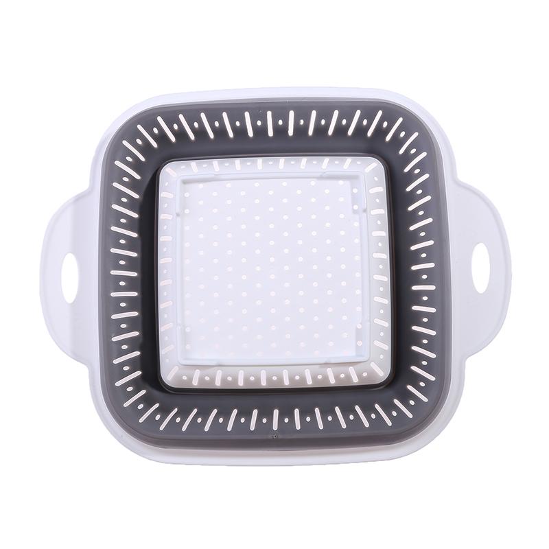 Silicone Kitchen Foldable Storage Basket Collapsible Colander Strainer Fruit Vegetable Drainer Kitchen Draining Filter Organzier