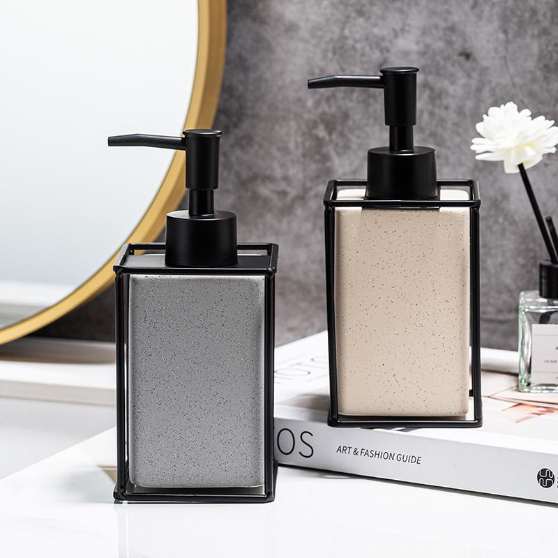 hotel 330ml sanitizer bottles Bathroom lotion Bottle Bath Pump Bottle Imitation rock ceramic Portable Travel Soap Dispenser