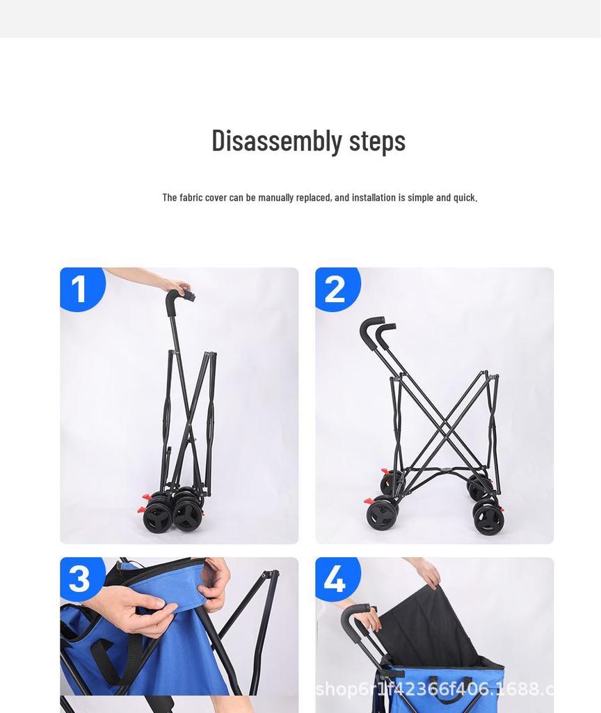 Lightweight Folding Shopping Cart Trolley: Portable Push Cart for Camping, Vending, Hauling, and Delivery