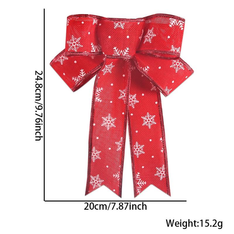 Red Christmas Ribbon Bows Hanging Decorations Bowknot Gift Christmas Tree Ornaments Xmas Party Decor New Year