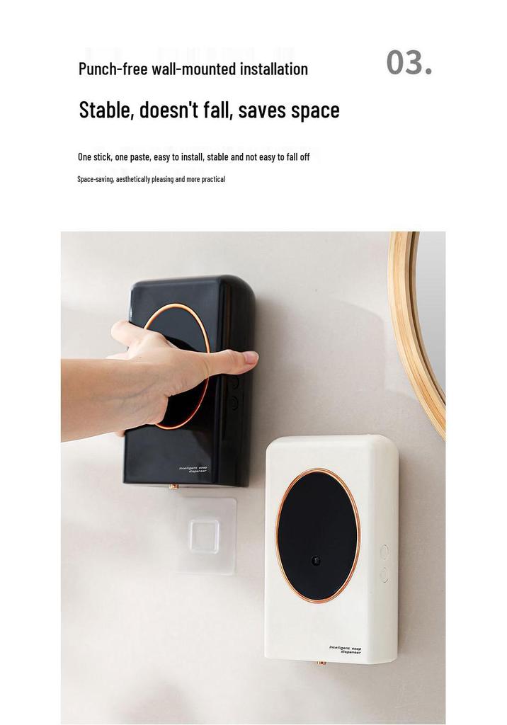Automatický senzorový dávkovač pěnového mýdla na stěnu bez vrtání - Velká kapacita pro hotely