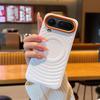 Für Honor Magic 8 Pro Air Hülle Magnetisches Wellenmuster Leder Orange Kameraobjektiv-Rahmenschutz Weiche TPU-Rückseite
