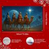Three Kings Banner 71x43 Inch Three Wise Men Nativity Scene Holiday Backdrop Star of Bethlehem Religious Background for Indoor Outdoor Xmas Party