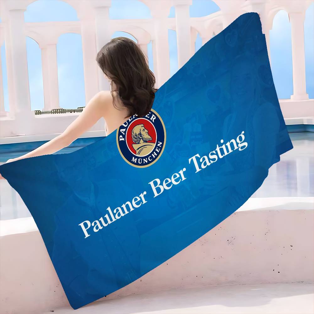 Deutsches Bier p-Paulaners Mikrofaserdecke Schnelltrocknende Strandtücher Übergröße Druck Super Saugfähige Poolhandtuchdecke