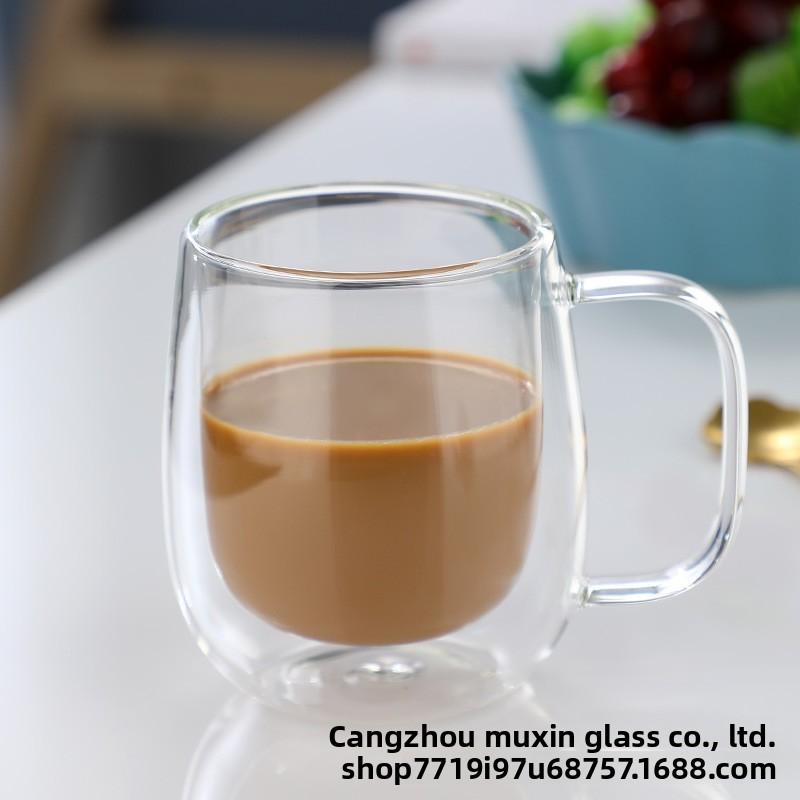 

Кружка из боросиликатного стекла с двойными стенками и ручкой, термостойкая, современная чашка для кофе, чая 150ml