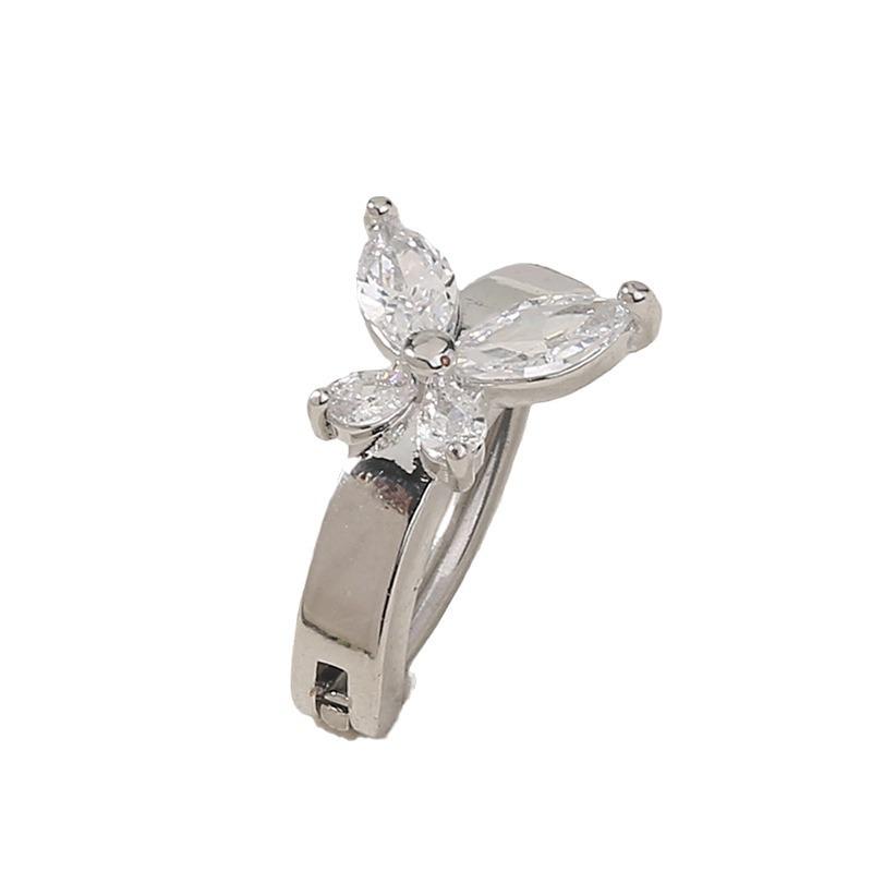 European American Hip-Hop Butterfly Zircon Navel Ring
