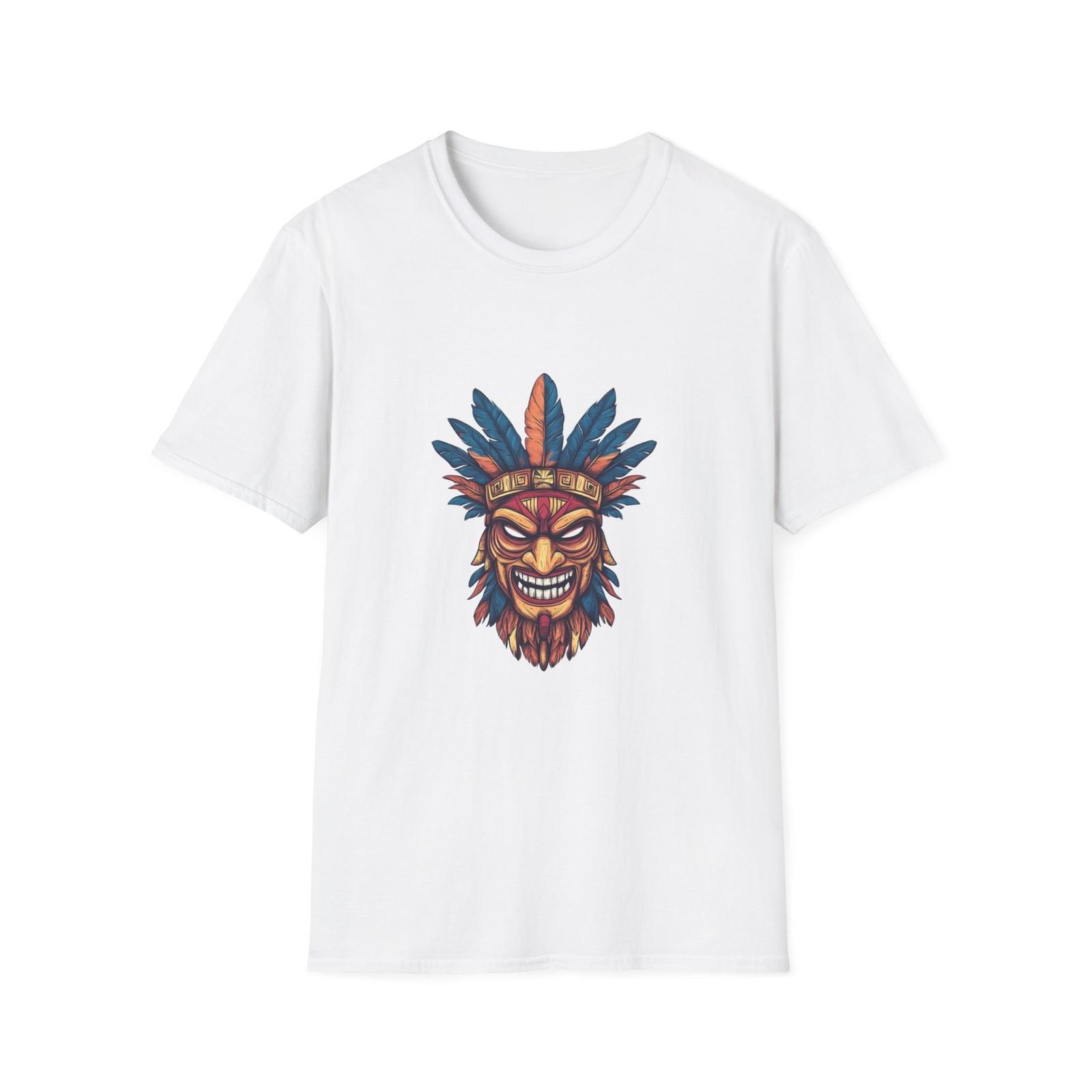 Boho Tribal Mask Tee, Comfortable Unisex T-Shirt for Festivals, Unique [...] S