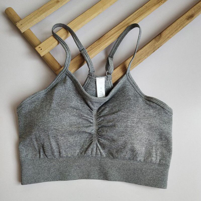 

European and American Ins Low-Intensity Wait Lifting Training Sports Bra S Light gray