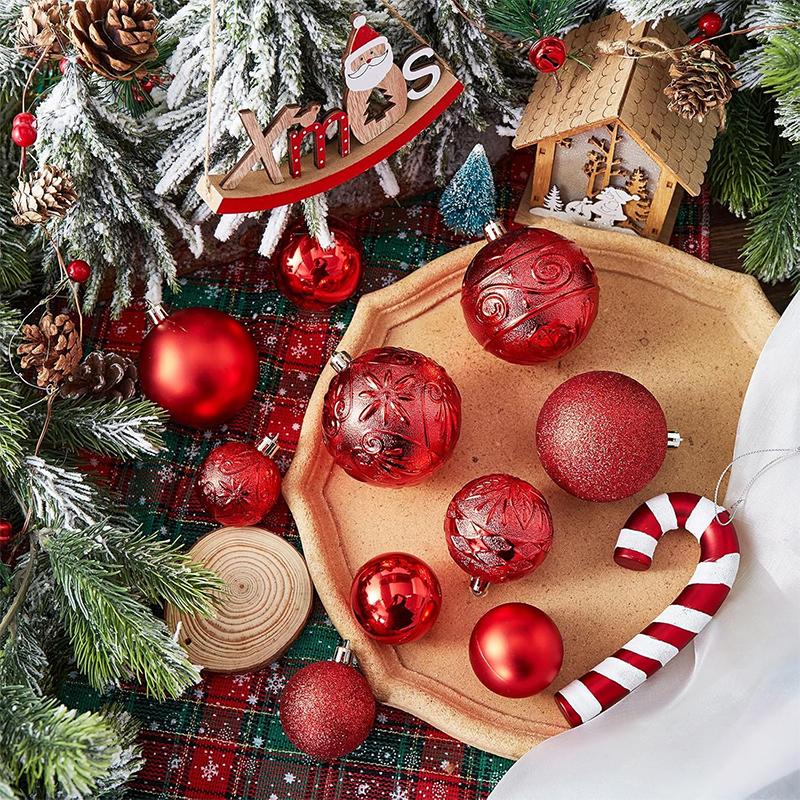 30Pcs Christmas Ball Decoration Acrylic Plastic Christmas Tree Ornaments Hanging Balls for Home Party Holiday 2026 Navidad Decor