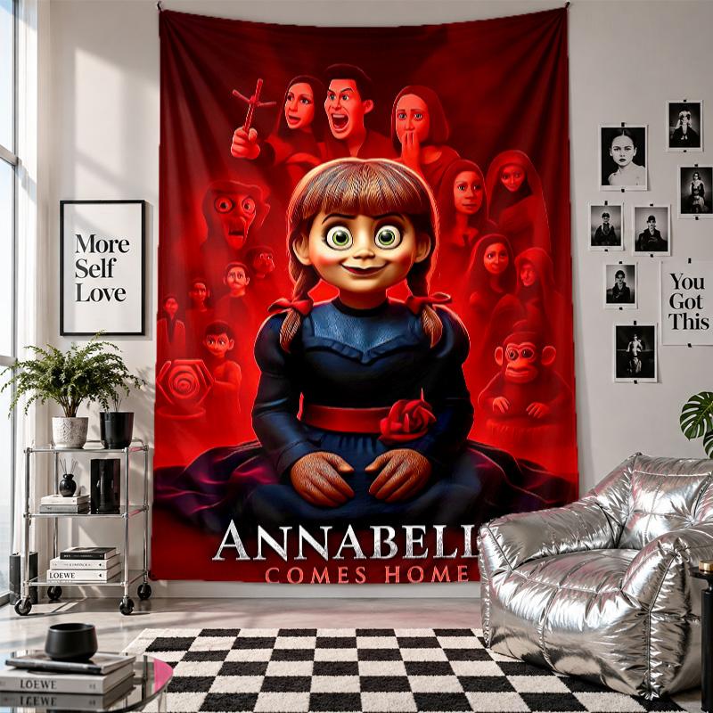 Wall TapestryThe Conjuring Annabelle Art Hanging Cloth Decorative Background Cover for Room Decoration