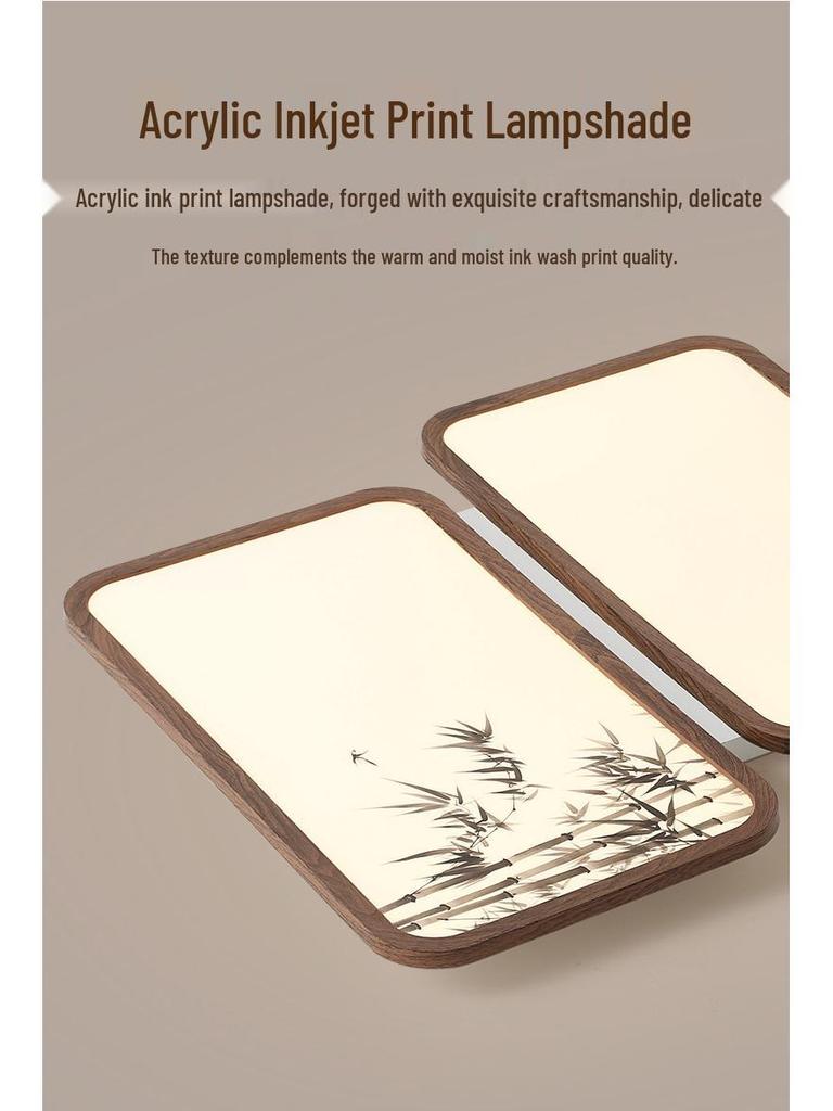 Song Dynasty-Inspired Zen Bamboo Ceiling Light: Retro Creative Square Design for Bedroom or Study