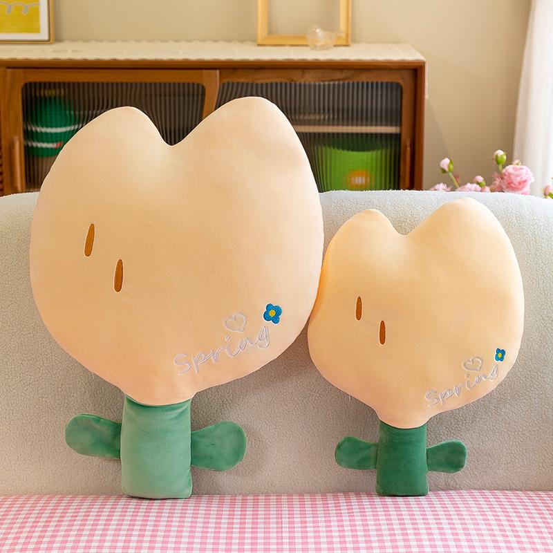 Süßes Kleines Rotes Blume Nap Kissen Kissen Puppe Plüsch Tulpe Rückenlehne Spielzeug