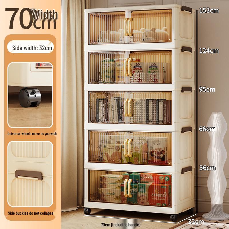 Folding Multi-Layer Plastic Storage & Wardrobe Cabinet for Kids and Households