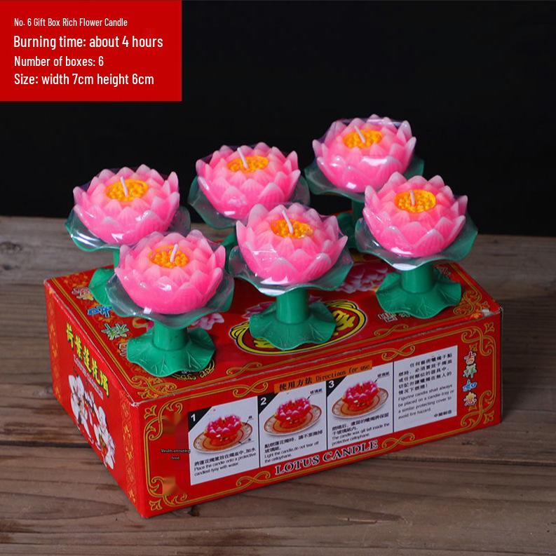 Lotus Lamp Candles: Red Floating Votive Lotus Candles Gift Box