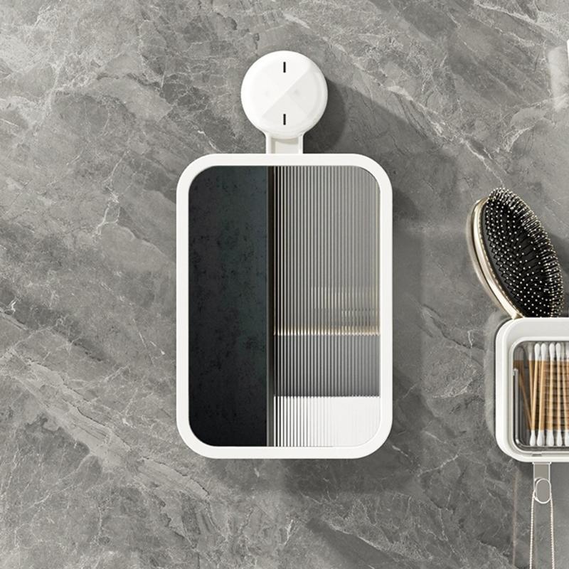 Diseños de fácil instalación Espejo con ventosa Accesorio portátil Conveniente para el baño y la ducha Sin diseño antivaho