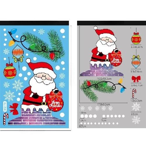 Weihnachten Blau Schneemann Fensteraufkleber Weihnachtsmann Vogel Schneeflocke Elch Ornamente Frohe Weihnachten Gutes Neues Jahr