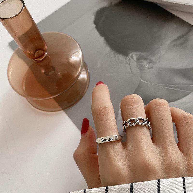 Ins Fashion Inspired Adjustable Open Ring With Charming Chain Design For Womens Wear Casual