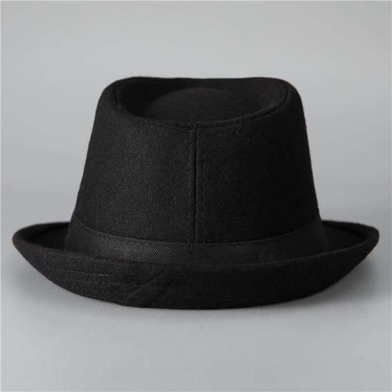 Top hat men's autumn and winter British jazz hat gentleman's hat thickened woolen warm hat
