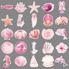 50 Pink Marine Graffiti Stickers Personalized Marine Life Decoration Mobile Phone Water Cup Guka Creative Stickers