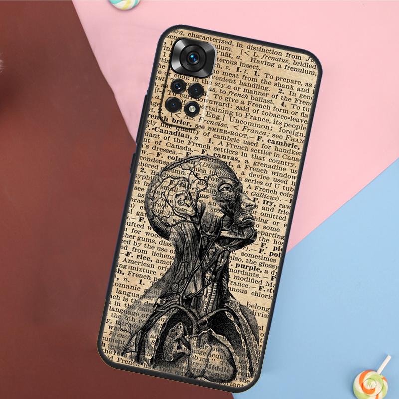 Medical Human Organs Brain Cover For Xiaomi Redmi Note 13 14 Pro 12 11 9 10 9S 10S 11S 12S Redmi 14C 10C 12C 13C Case