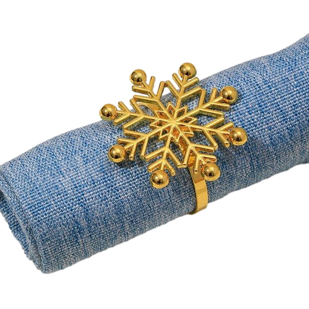 Pack of 6 Napkin Holder Snowflake Napkin Buckles Christmas Serviette Rings Aluminum Material for Napkin Decorations