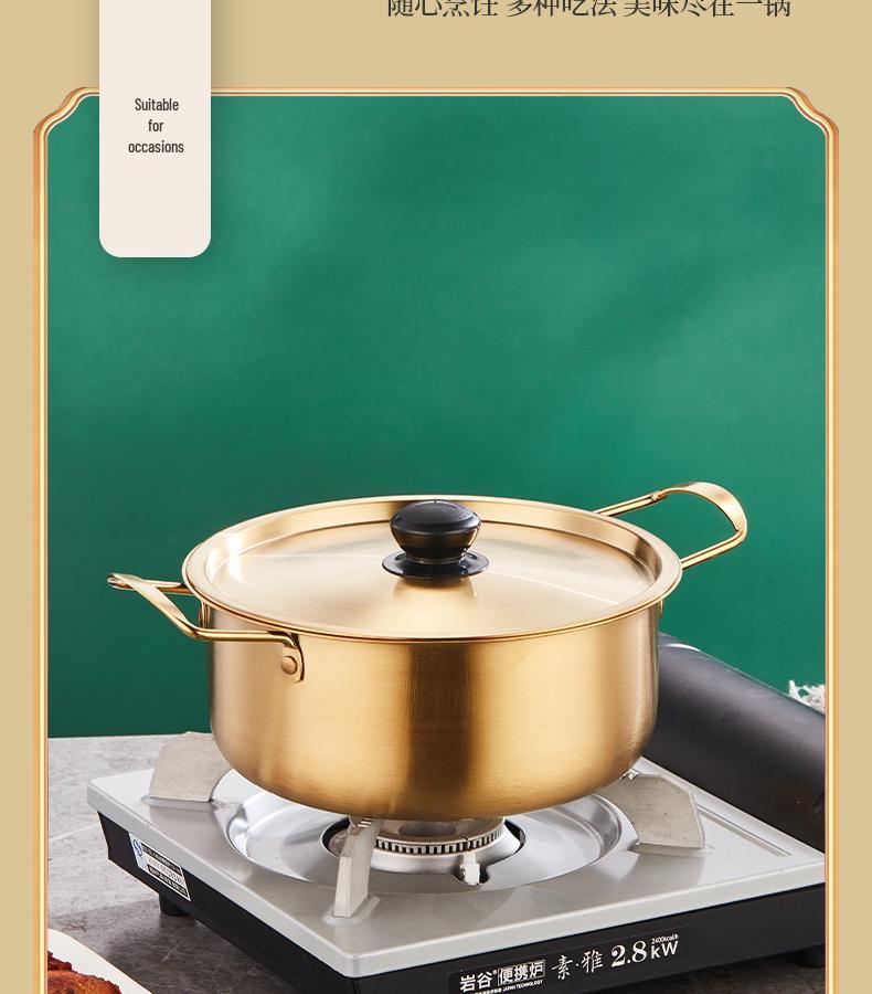 Korean Style Instant Noodle Cooking Pot - Single Serve Ramen Soup Bowl