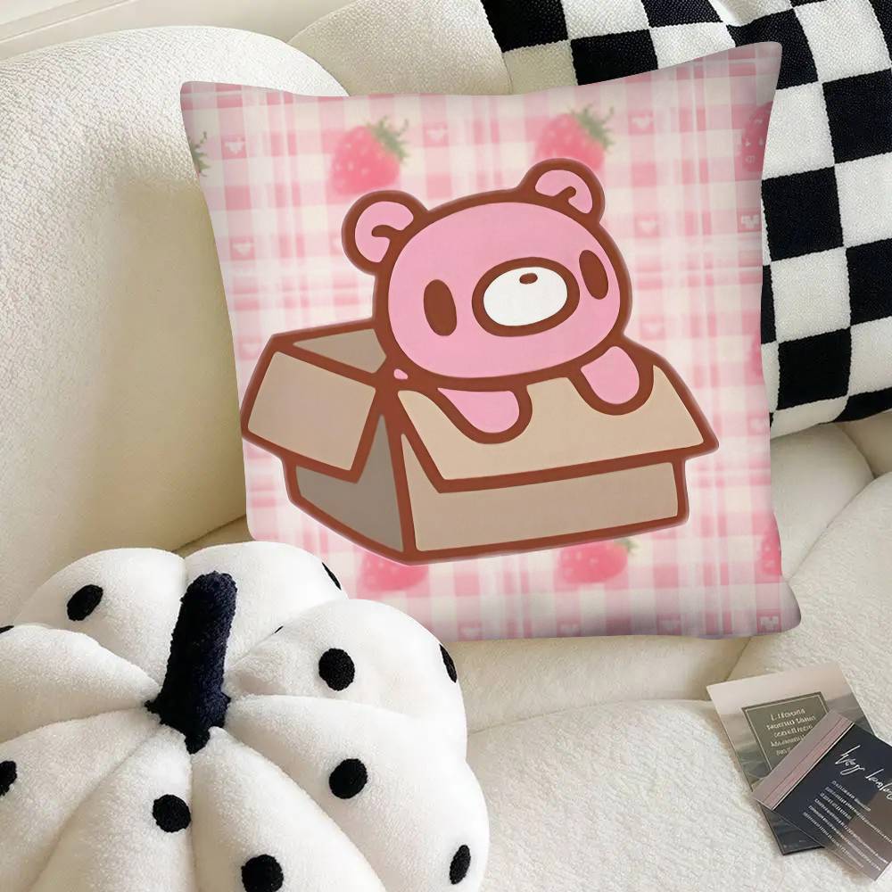 Cartoon Gloomy Bear Pillow Case Fashion Square Pillowcase Bedroom Sofa Room Ins Decoration Leisure