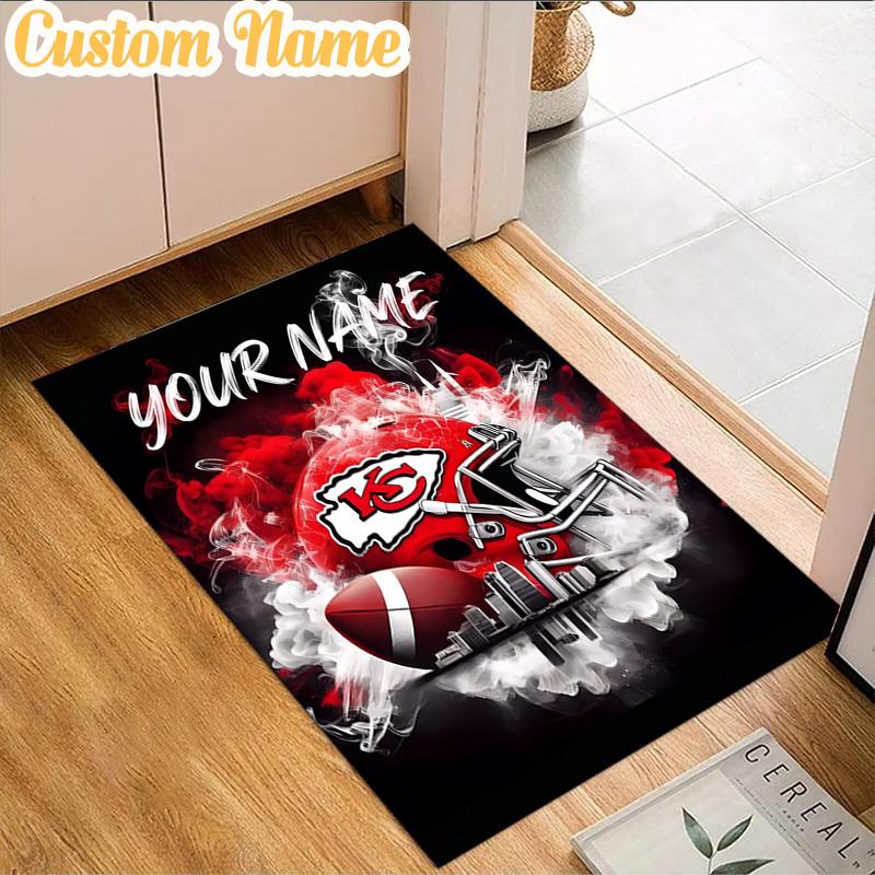 Custom Name Chiefs Helmet  Rug, Office Rug, Chair Rug, Carpet for Living Rooms, Doormat Game Rug Home Decor Christmas Gifts