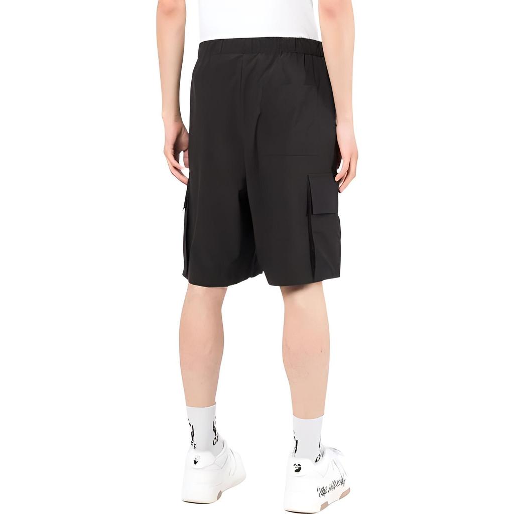 Off-White SS22 Industrial Solid Color Belt Casual Shorts Black Men's OMCB064C99FAB0011007