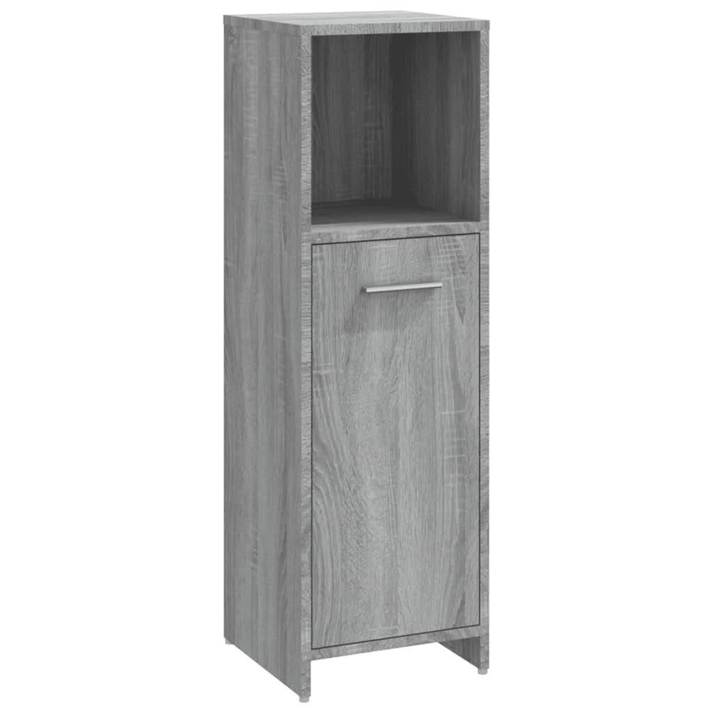 3 Piece Bathroom Furniture Set Grey Sonoma Particleboard