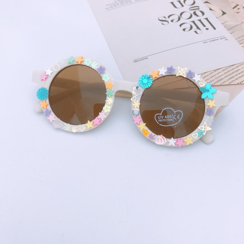 Children'S Sunglasses Diy Cute Glasses Ocean Piece Jewelry Accessories Beach Sunglasses Girls Glasses