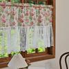 1pc Vintage Floral Patterns Short Curtain, Lace Splicing Window Curtains for Kitchen, Bathroom, Living Room, Bedroom, Home Decor
